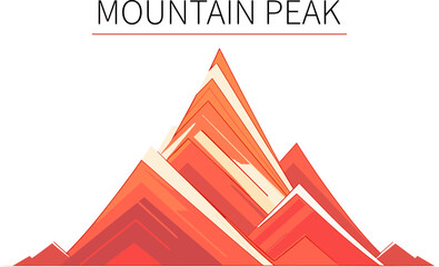 Mountain peak illustration. Nature, business journey, target. Flat vector.