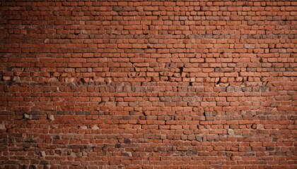 Old red brick wall damaged background