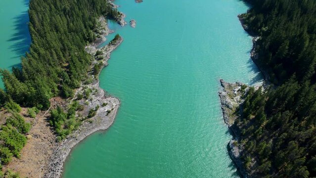 Turquoise Lake in British Columbia Shot by Drone