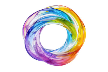 Multicolored Circle on White Background