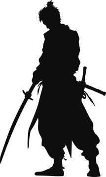 recommend clip art: Samurai silhouette vector illustration