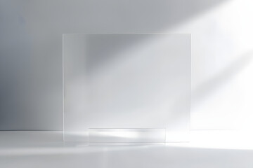clean, acrylic glass sheet, front view, , white background,