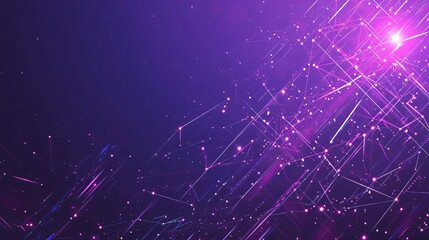 Vector illustration purple technology background with glowing connected dots