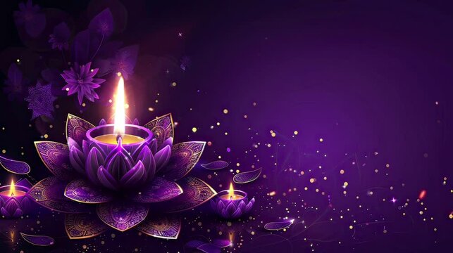 candles and flower for vesak or diwali background