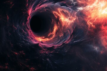 Black hole colorful dark. Nova star. Generate Ai