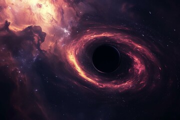 Black hole colorful galaxy. Cosmos science. Generate Ai