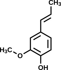 Isoeugenol structural formula, vector illustration