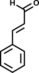 Cinnamaldehyde structural formula, vector illustration