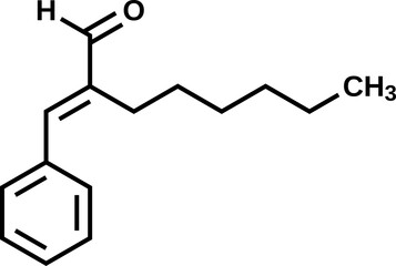 Hexylcinnamaldehyde structural formula, vector illustration