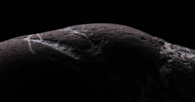 Silhouette Edge of a Rough Stone Surface. Close-up, shallow dof.