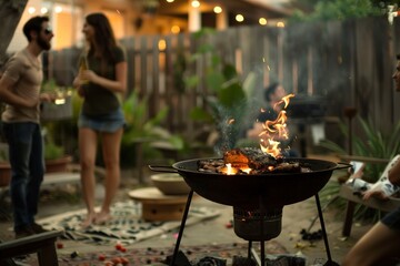 Group Gathering Around Fire Pit