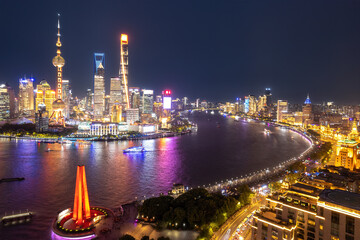 Vibrant Shanghai Skyline and River Night View