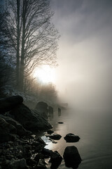 misty morning on the river