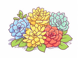colorful succulent arrangement