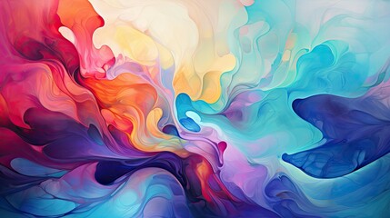 Abstract waves of vibrant colors pulsating and swirling