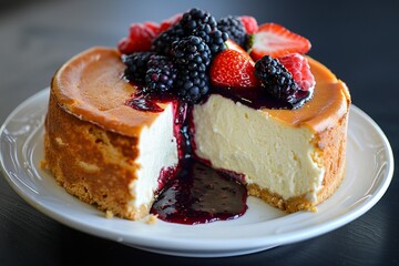 Decadent Cheesecake Topped With Berries