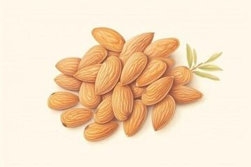 raw almonds scattered on a wooden table