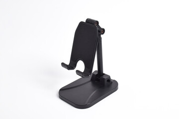 Phone holder stand that can be adjusted to height angle isolated on white background. holder for...