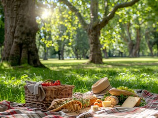 Summertime Picnic Delight: Fresh Food Feast in Nature's Embrace