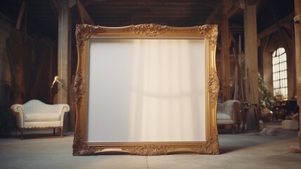 frame on the wall with a mirror. generative ai