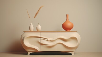 interior with a vase. generative ai