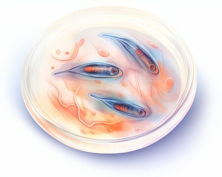 planarian regenerating in a petri dish