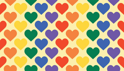 Pattern hearts seamless vector illustration, Pride Month, love is love, LGBT