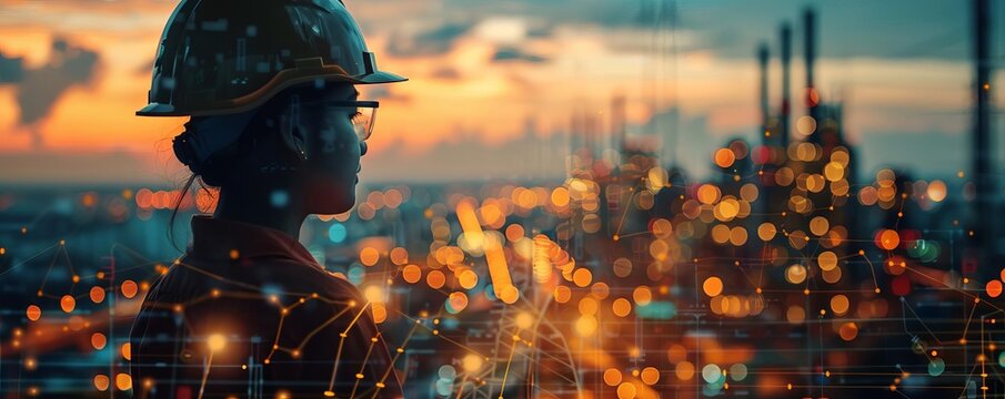 An electrical engineer designing smart grid technologies with a live interface showing electrical flows and efficiencies in a networked city model