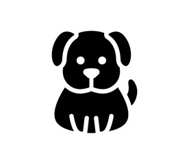Dog icon. Vector black sitting dog icon.