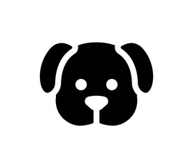 Dog icon. Vector black dog head icon.