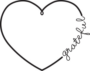 Grateful Heart Cut File, SVG file for Cricut and Silhouette , EPS , Vector, JPEG , Logo , T Shirt