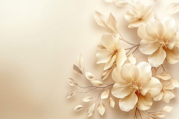 Mother's Day Greeting Card Template Mockup with Flowers and Copy Space