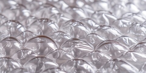 Translucent air cup bubble wrap packing texture background. transparent white air cushion plastic film packaging close up