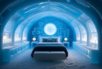 Fantasy a detailed 8k vision of an ice hotel with  (1)
