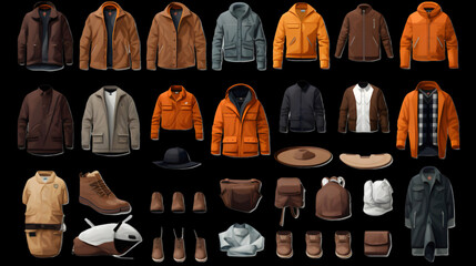 set of men clothes and accessories