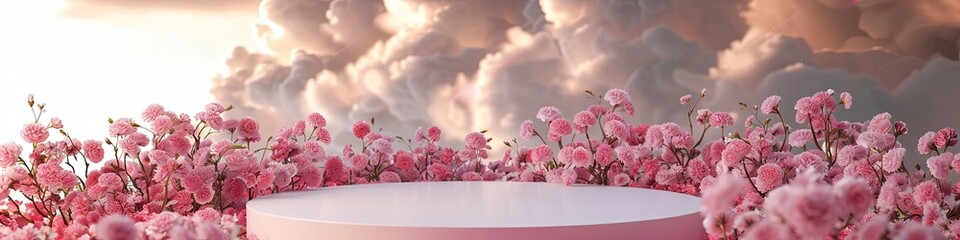 Pastel Podium Surrounded by Spring Roses