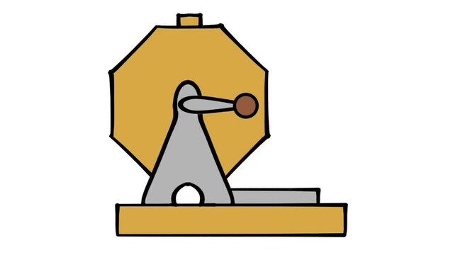 ガラポン抽選会のイラスト映像素材　金