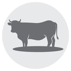 Cow graphic icon. Cow black silhouette isolated on white background. Vector illustratio