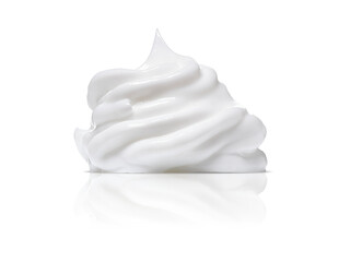 Creamy white texture blob with swirly pattern. Thick and smooth yogurt or icing texture with...