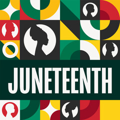 Juneteenth. Freedom Day. June 19. Holiday concept. Template for background, banner, card, poster with text inscription. Vector EPS10 illustration.