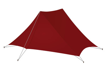 Red camping tent. vector illustration