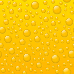 Water Drops Seamless Pattern. Abstract yellow background.