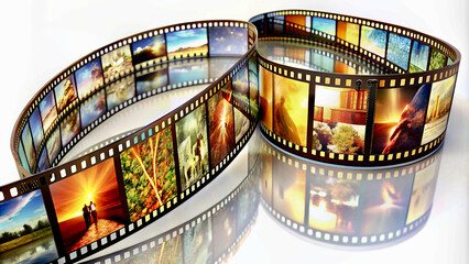 Naklejka premium Film roll with film strip