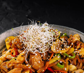 Asian stir fry chicken with vegetables