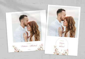 Biscotti Boho Wedding Photo Card Layout