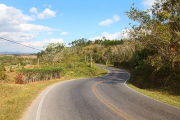 Winding road in Vinales, Cuba