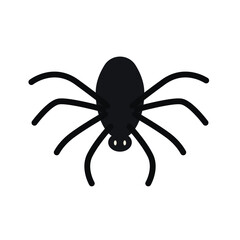 Black spider silhouette for Halloween design isolated on white background.