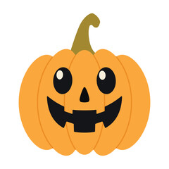 Fototapeta premium Pumkins with faces for Halloween design isolated on white background