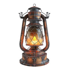 vintage lantern isolated on transparent background, design element for decorative