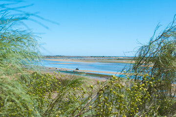 View on Praia do Lacem near Tavira en Cabanas in the Algarve, Portugal